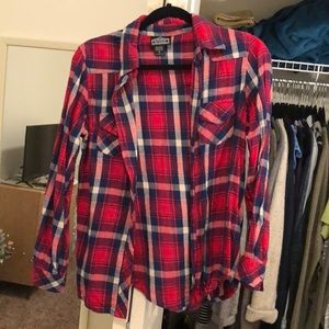 Red, blue and white women’s flannel